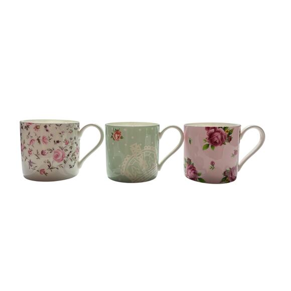 3 Royal Albert Rose Confetti, Polka Rose & New Country Coffee Mugs Cottagecore - Picture 3 of 10